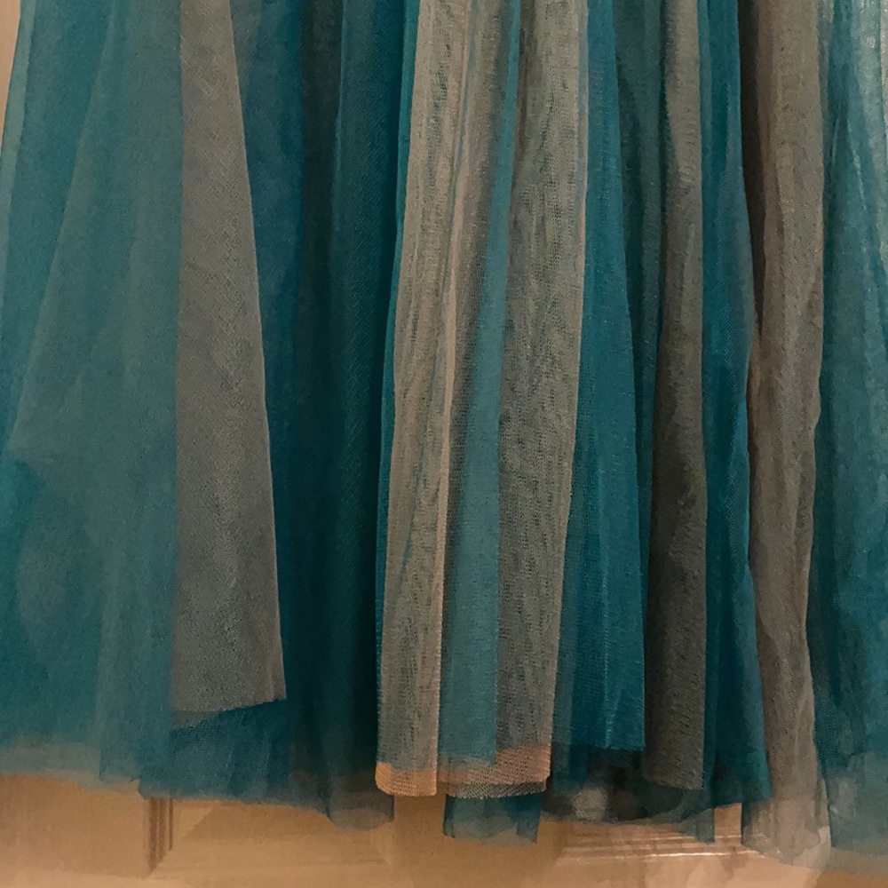 Cache teal and tan tulle cocktail prom dress - Picture 7 of 15
